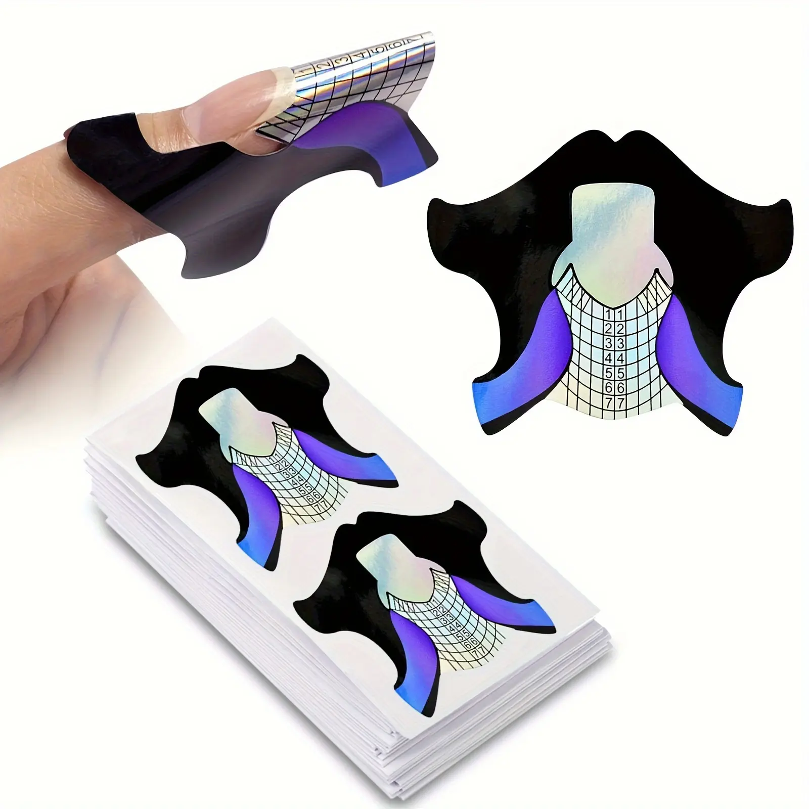 100pcs/bag Nail Art Stickers, Nail Art Tool, Nail Art Design, Nail Decoration, Nail Accessories, Nail Art Products, Nail Forms Reusable Adhesive Nail Tips for DIY Manicure, Easy Application & Long-Lasting Wear