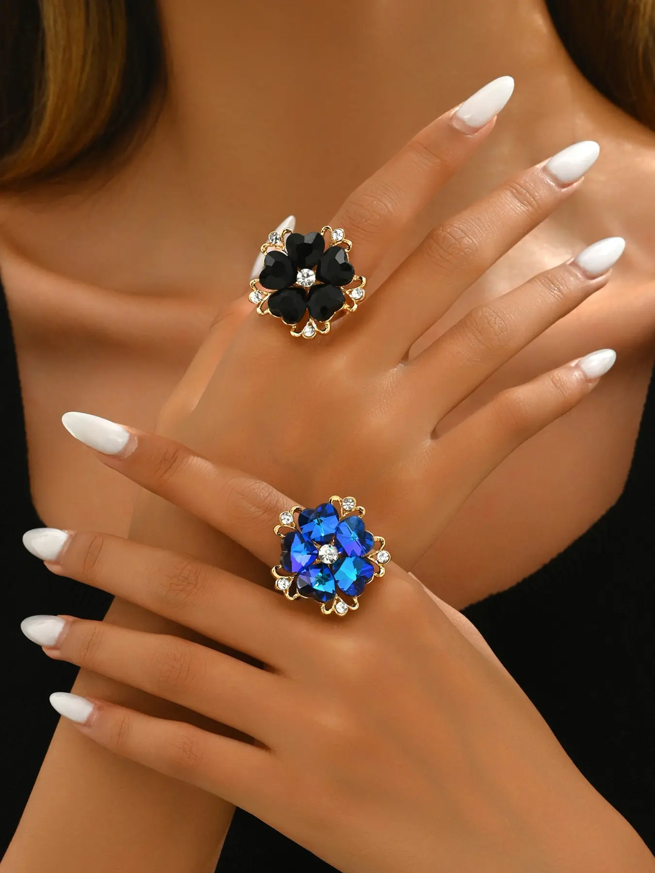 Elegant Heart-Shaped Ring, Sparkling Diamond Accents, Perfect for Daily Commute & Vintage, High-Quality Fashion Accessory