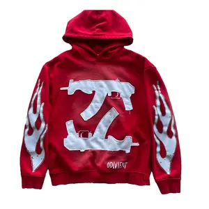 Men's Gothic Hoodie Printed Sweatshirt Loose Casual Jumper Streetwear Operator los boyz merch Pullover Long Sleeve Design for Everyday Wear Black