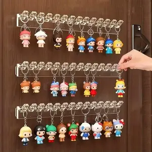 6-Piece Set Wall-Mounted Jewelry Organizer Hooks, No-Drill Hanging Display Rack, 8-Hole Design for Earrings & Necklaces Storage