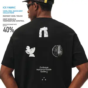 FPA Men’s Triangle Graphic T-Shirt – Nature Element Print, Quick Dry, Crew Neck Oversized Fit, Summer Couples Matching