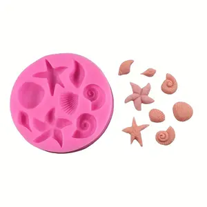 Premium Food-Grade Silicone Mold with Detailed Seashell & Starfish Design for DIY Handmade Soap, Resin Crafts, Chocolate, Baking, Cake Decorating - Reusable Non-Toxic Easy Release, Silicone Molds for Baking