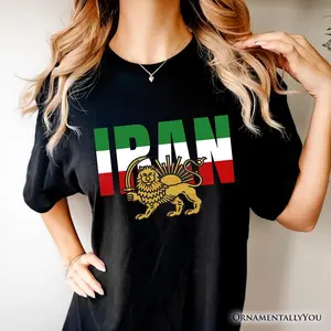 Iran Lion and Sun Flag Shirt, Protest Persian T-shirt, Unisex Graphic Cotton Tee