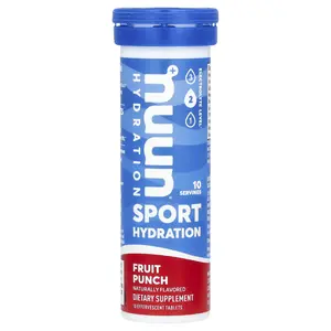 Nuun Sport Hydration, Effervescent Electrolyte Drink, Fruit Punch, 10 Tablets