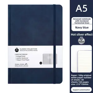 1 A5 notebook with horizontal lines, simple strap diary, high aesthetic value planner notebook