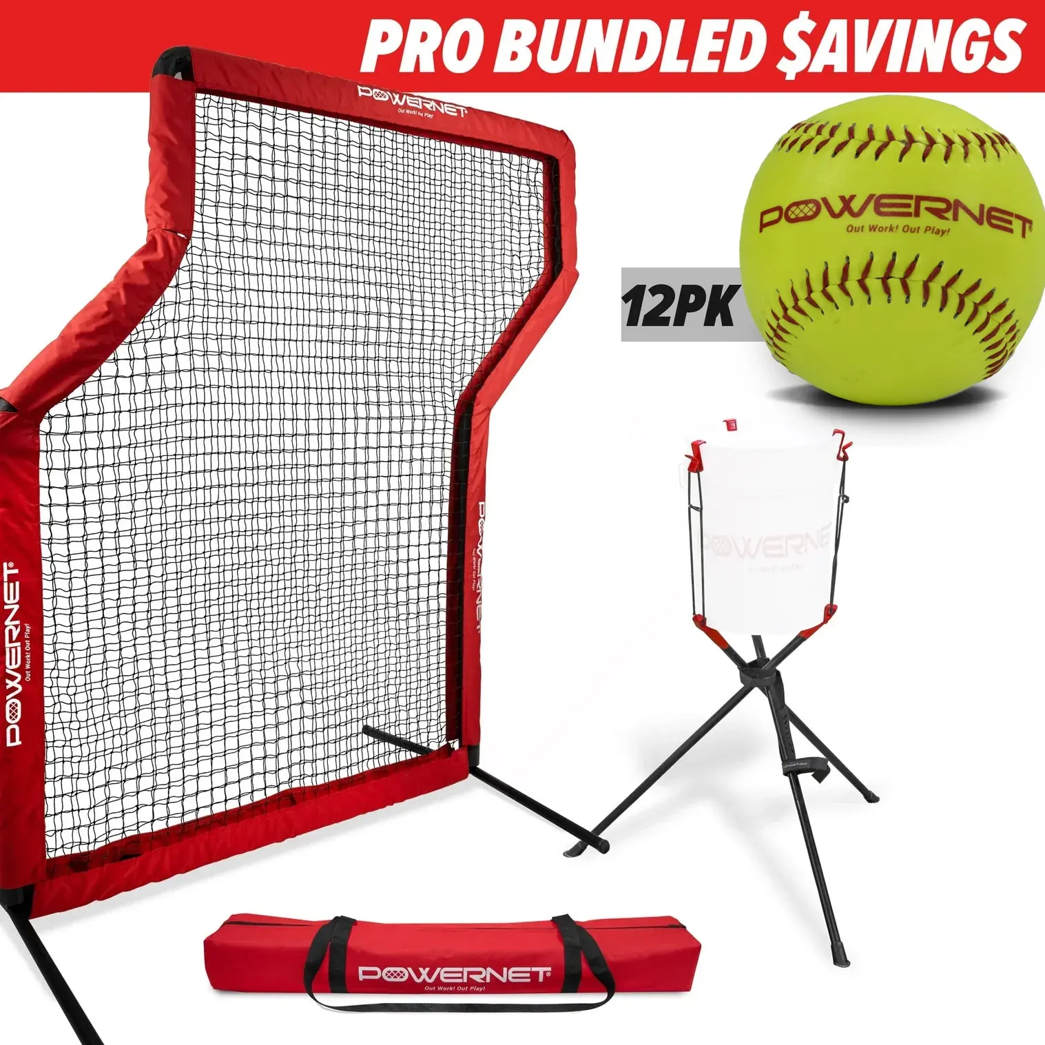 Pro Training Bundle | Z-Screen, Bucket Lifter & Practice Softballs