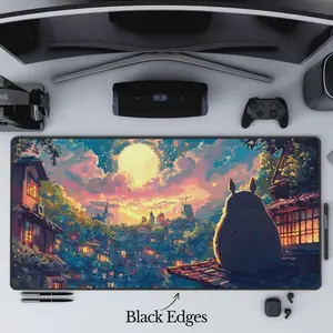 Studio Ghibli Inspired Japanese Anime Desk Mat Aesthetic | Large Mouse Pad | Anime Mousepad Cute Deskmat - My Neighbor Totoro Desk Pad