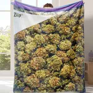 Dank Weed Soft Flannel Throw Blanket, Warm Cozy Lightweight Blanket for Bed Sofa Home Office Car, Cute Home Decor, Perfect Holiday Gift for Family and Lovers