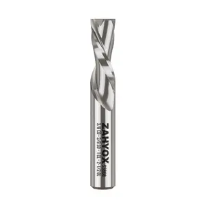 S3808 3/8" Shank Solid Carbide Downcut CNC Spiral Router Bit - 2 Flutes - 3/8" Cutting Dia - 1" LOC - 2-1/2" OAL