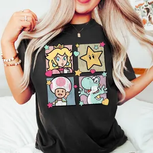 Youth And Adult Vintage Super Mario Shirt, The Super Mario Bros Movie Tee, Cute Super Mario And Friend Top