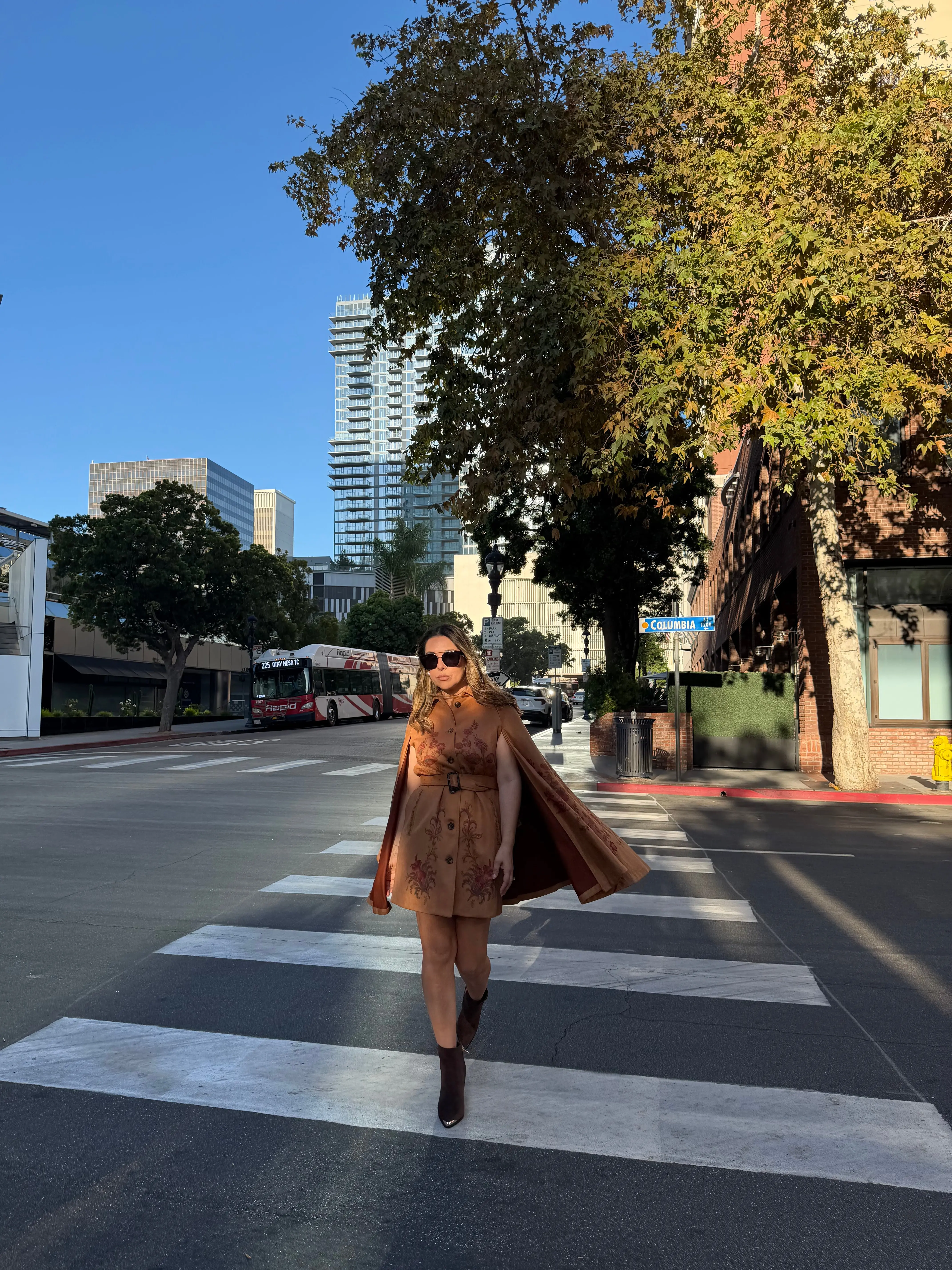 Autumn Bloom Embroidered Cape Jacket