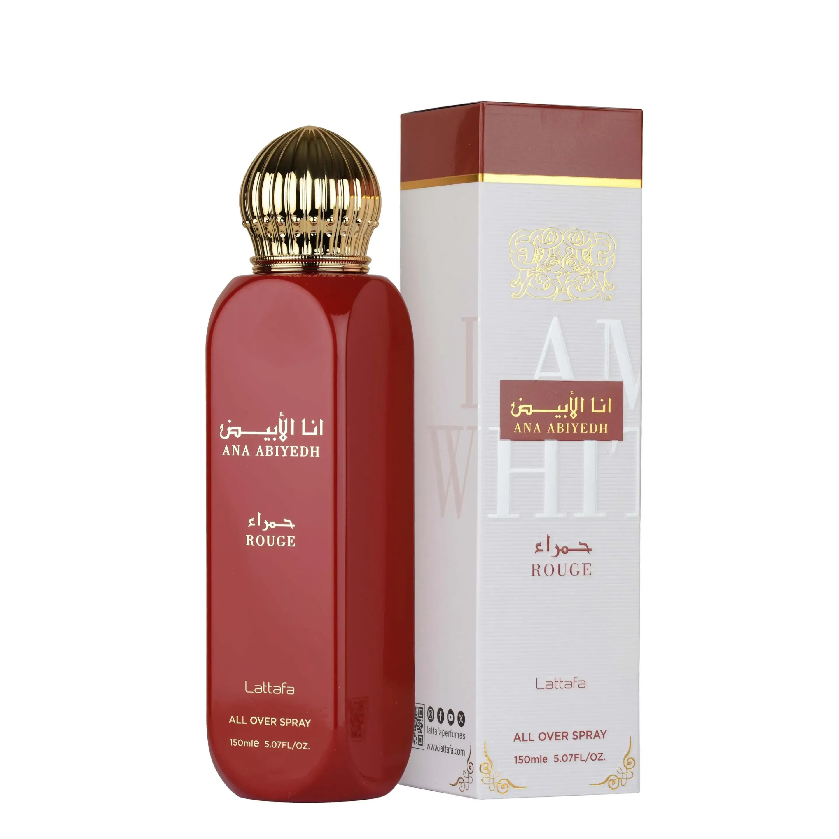 Lattafa Ana Abiyedh Rouge for Women All Over Spray, 5.07 Ounce