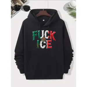 Anti ICE Statement Hoodie Featuring Mexican Flag Design And Defiant Slogan