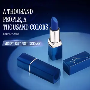 Blue Enchantress Charming Color-Changing Lipstick - Deep Lip Care Moist But Not Greasy Formula A Thousand People A Thousand Colors Temperature-Sensitive Technology Moisturizing Ingredients Aesthetic Avocado Balm Berry Blend Compact Daily Evening Gentle