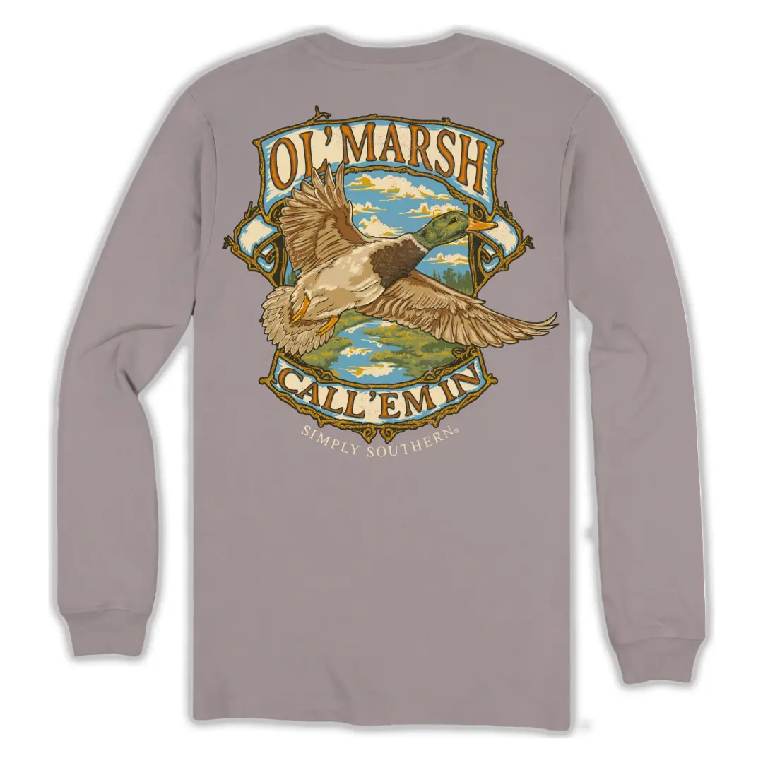 Simply Southern Men's Marsh Duck Driftwood T-Shirt MN-LS-MARSHDUCK-DRFTWD