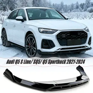 MUTUSAISI Front Bumper Lip Splitter Spoiler Fit for Audi Q5 S Line/ SQ5/ Q5 Sportback 2021-2024 Accessories, Gloss Black 4pcs Air Chin Body Kit Exterior