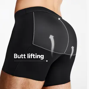 【LIVE】Nebility Mens 3D Butt Lift Enhancing Shapewear Boxer Briefs with Built-in One-Piece Fixed Hip Pad, Seamless Compression Underwear with High Elastic Waistband, 3D Contour Cut, Breathable Stretch Fabric for Tummy Control & Daily Support