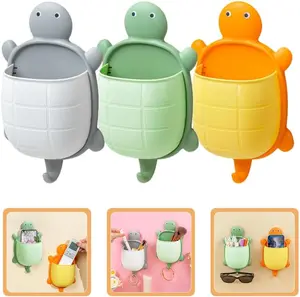 3PCS Durable Wall-Mounted Remote Control Holder - Space-Saving Storage Box for TV and Air Conditioner Remotes Self Adhesive Toothbrush Storage Box, Floating Bathroom Toothbrush and Toothpaste Holder