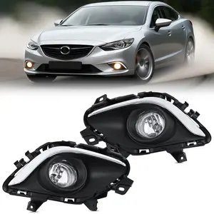 Nilight Fog Lights Assembly Compatible with 2013 2014 2015 MAZDA 6 Clear Lens Driver and Passenger Side H11 12V 55W Bulbs