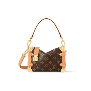 Louis Vuitton Side Trunk PM Handbag for Women – Detachable Adjustable Strap, Monogram Coated Canvas, Brown