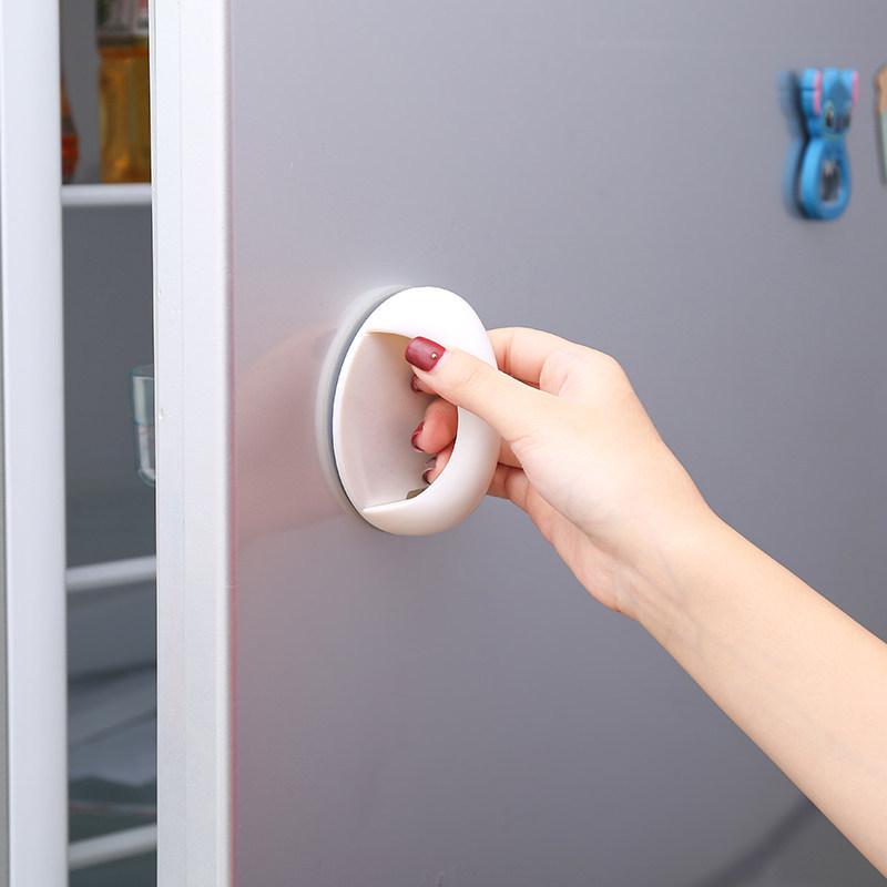 Self-Adhesive Round PP Plastic Pull Knobs - Round Shape Door Handles Interior, Cabinet Door Helper, Drawer Open Assist, Push-Pull Help, Simple Home Supplies, Wear-Resistant Hardware
