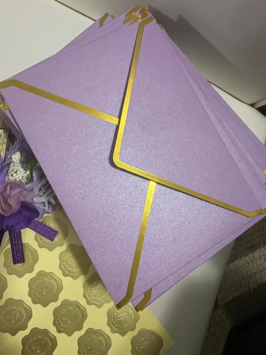 50 Invitaciones Personalizadas para Eventos | Tarjeta + Sobre + Sello
