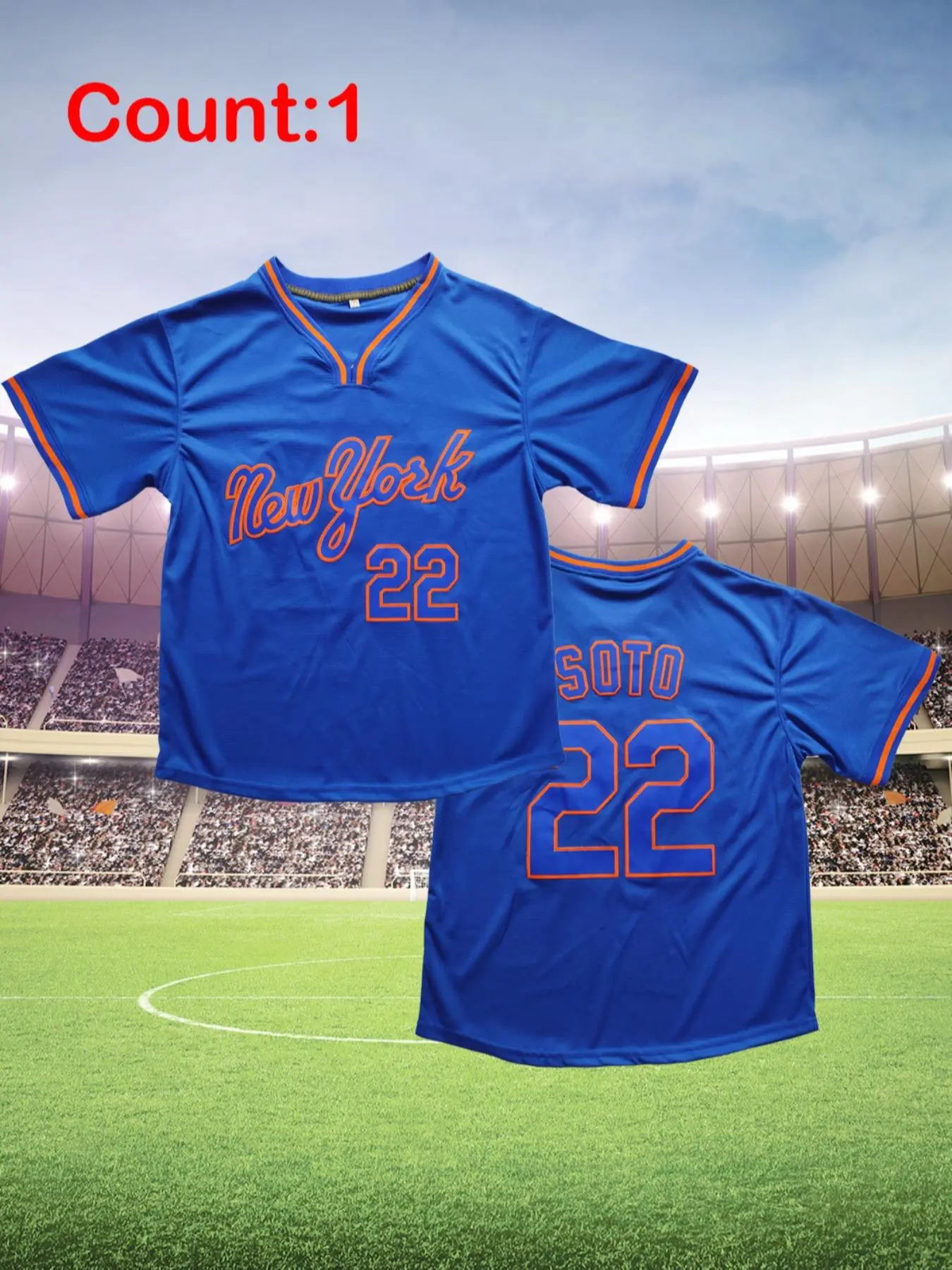Men's 22# Baseball Jersey, Baseball Shirt, Breathable Comfortable Baseball Uniform, Casual Sporty Top for Baseball Training & Competition