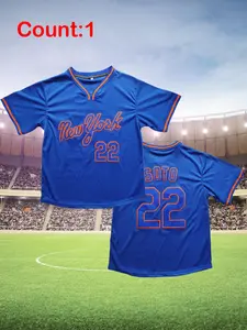 Men's 22# Baseball Jersey, Breathable Comfortable Baseball Uniform, Casual Sporty Top for Baseball Training & Competition