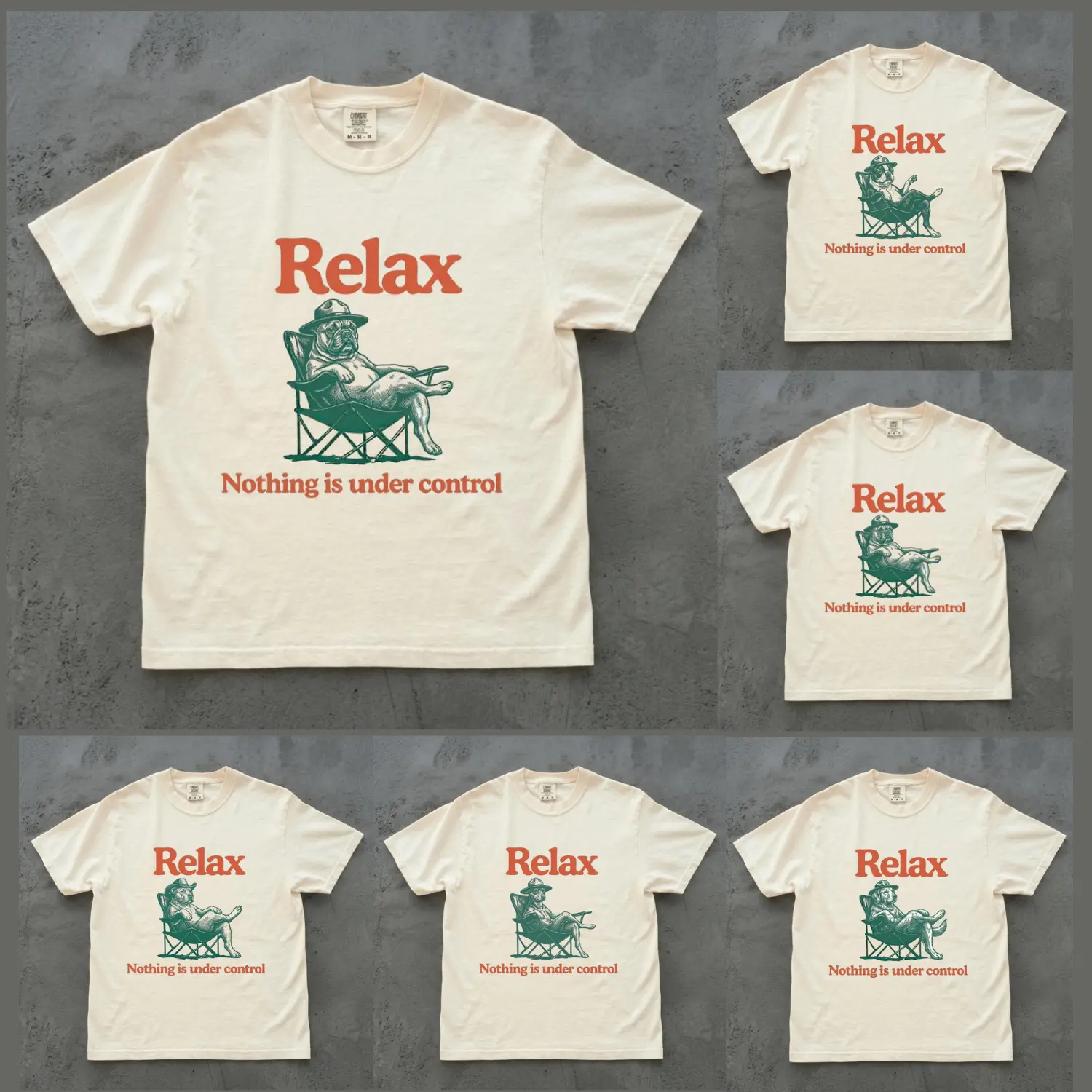 Relax Nothing Is Under Control Dog Shirt Comfort Colors | 50+ Dog Breeds Funny Chill Meme Tee | Dog Lover Graphic Shirt