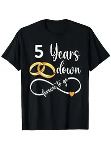 "5 Years Sober" Ring Graphic Black Cotton Sobriety T-Shirt Sweatshirt Printed in USA