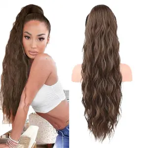 Ponytail Extension Synthetic wig, 30-inch drawstring ponytail wig extension, long curly wave ponytail natural wave synthetic wig synthetic long