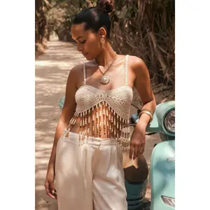 Mai Tai Mirage Crochet Beaded Top