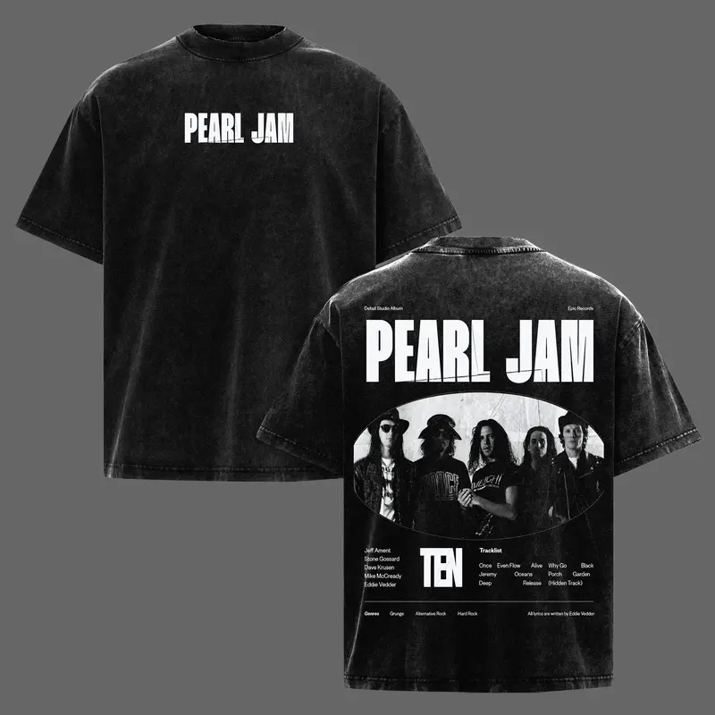Pearl Jam ブラック Tシャツ 90s pearl jam t shirt - TikTok Shop