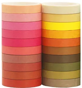 20 Rolls Washi Tape Set，7.5mm Wide Washi Tape Earth Tones，Solid Colour Washi Tape Masking Tape, for Journaling, Scrapbooking, Book, Planner