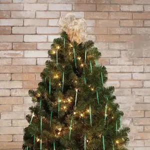 Glow-in-the-Dark Icicle Ornaments, Winter Holiday Decoration Set of 100