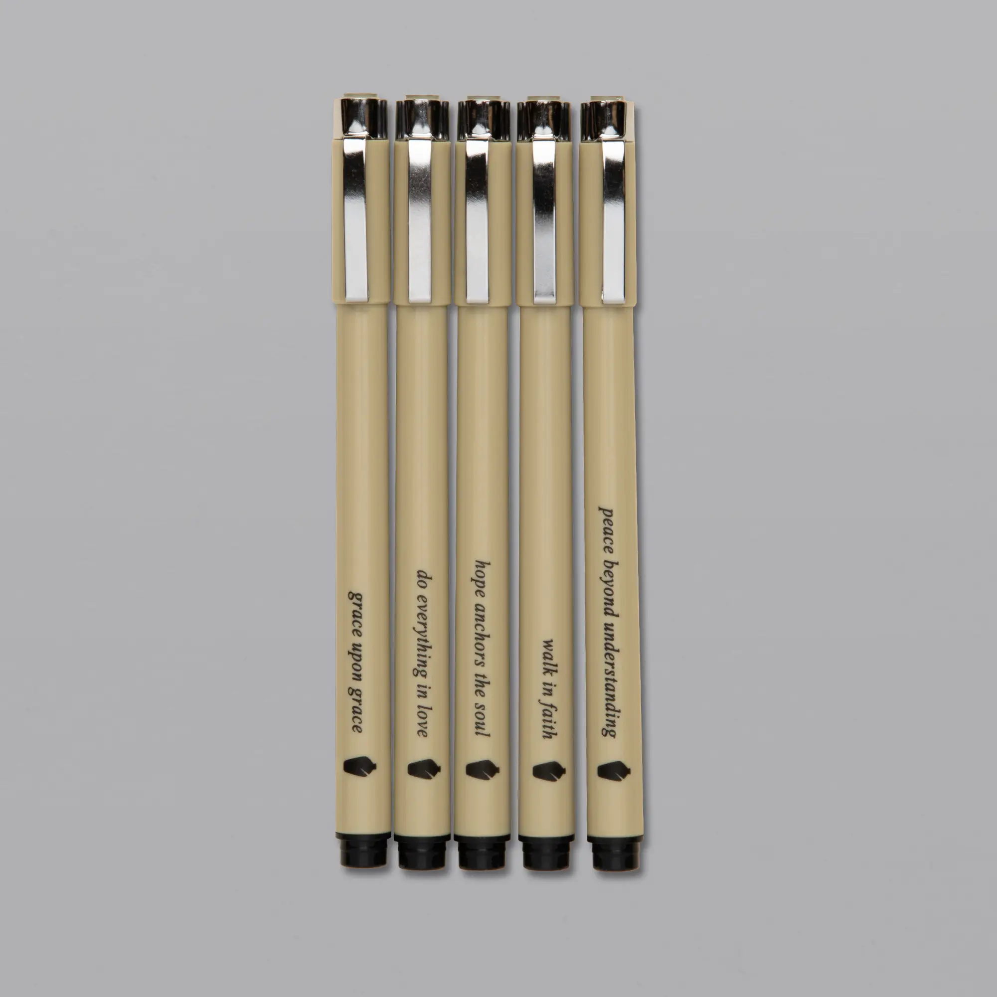 Alabaster Fineliner Pen Set - Archival Black Ink Pens - Pens for Writing, Drawing, or Journaling - Assorted Point Sizes - 5 Pack writing pens bible jo