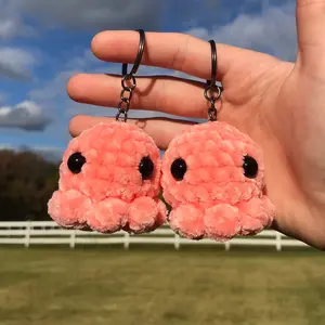 Octopus plush keychain, handmade crochet keychain, crochet accessories