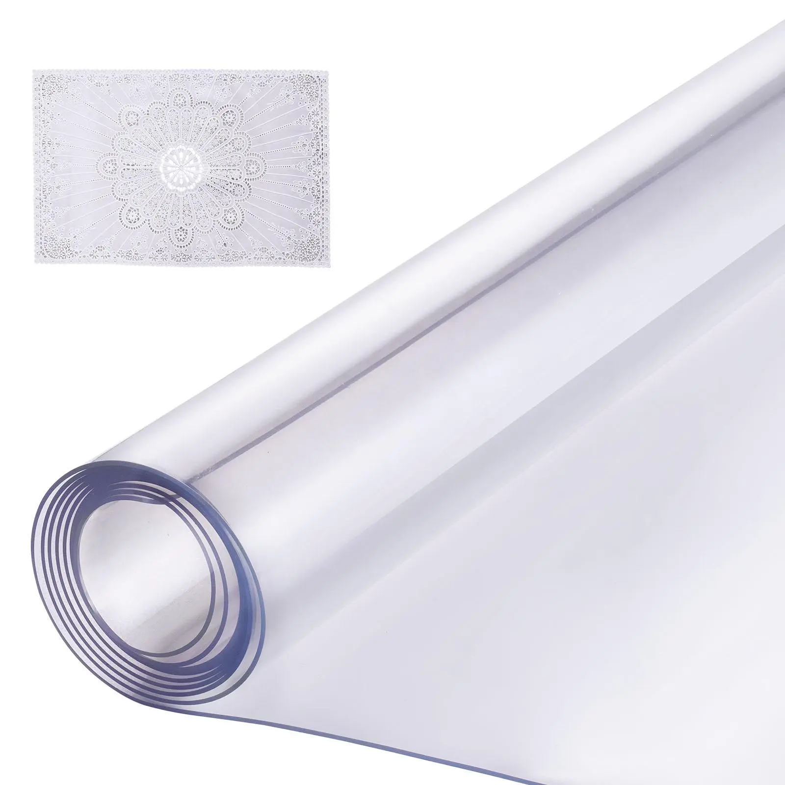 【summerfinds】VEVOR Plastic Table Cover, 42 x 96 Inch 1.5 mm Thick Clear Table Protector, Rectangle PVC Desk Mat, Waterproof & Easy Cleaning Desk Pad Tablecloth, for Office Dresser Dining Room Table Night Stand