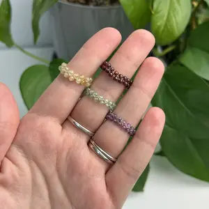 Adjustable Crystal Beaded Ring