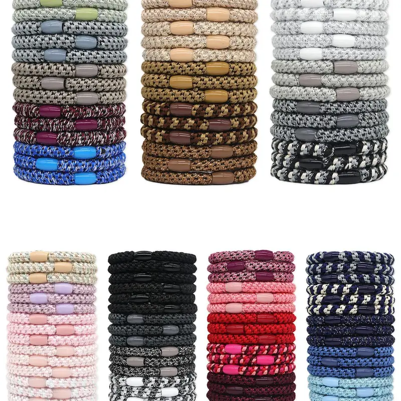 Colorblock Braided Hair Tie, High Stretch Hair Tie, Elastic Hair Accessory, Fashion for Women & Girls, Minimalist Headwear Suitable for Thick Hair, Elastic Hair Ties