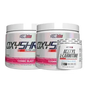 EHPlabs OxyShred Twin Pack and Acetyl L-Carnitine Stack | New Year New Me | Pre Workout Duo with Unflavoured Acetyl L-Carnitine | Energy and Metabolism Support Stack | Two Tubs of OxyShred Plus Pure Carnitine for Daily Performance
