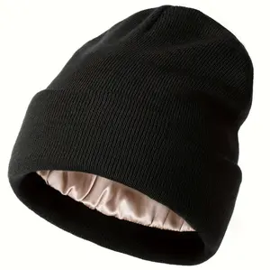 Soft Silk Satin Lined Beanie Bonnet for Men & Women Unisex