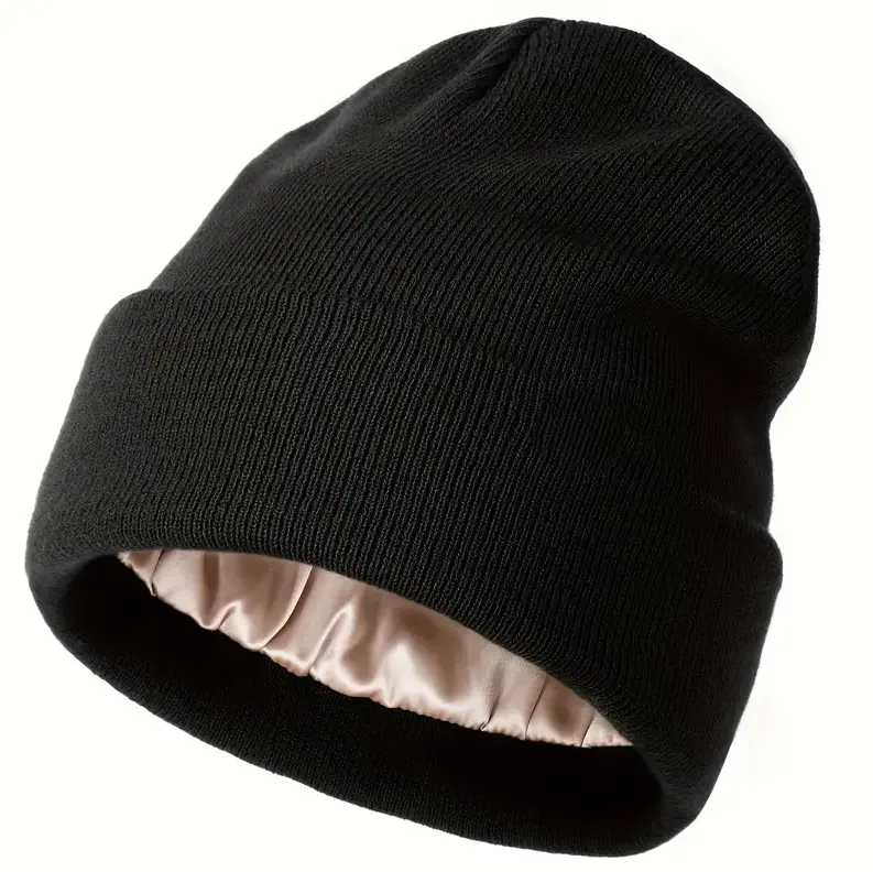 Soft Silk Satin Lined Beanie Bonnet for Men & Women Unisex