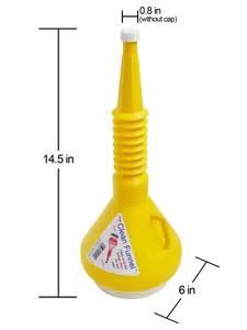 Yellow Funnel 420- Plastic Funnel With Dual Caps For Easy Clean Up