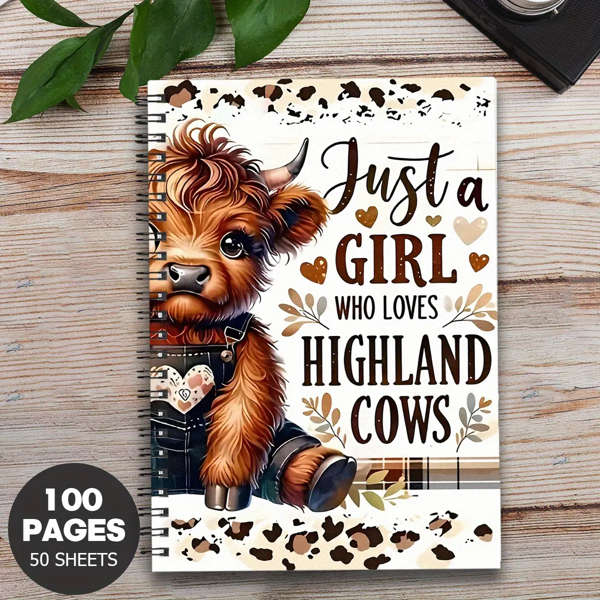 1pc Cute Highland Cow Themed Spiral Notebook: Humorous and Fun To Do List, Daily Planner, and Meeting Notes Perfect Gift for Doctors, Nurses, Parents, Colleagues, and Friends Dotted Notebook