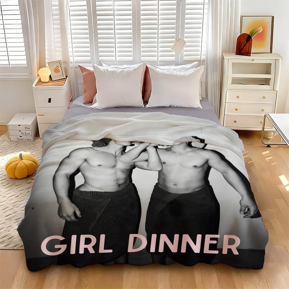 Viral "Girl Dinner" Throw Blanket – Ultra-Soft Plush for Meme Lovers & Gay Vibes! Viral Trend Blanket – A Hilarious Present for Anyone Obsessed with Girl Dinner Eye-Catching Design to Add Humor to Any Space!