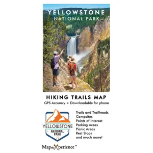 MapXExperience Yellowstone National Park Hiking Trails Map with GPS Accuracy and Trail and Trailhead Information