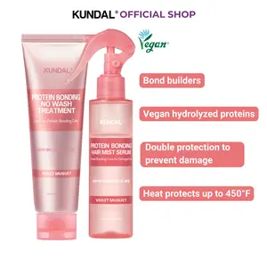 KUNDAL Protein Bonding Hair Mist Serum + Leave-in Treatment Set for Damaged, Bleached & Color-Treated Hair