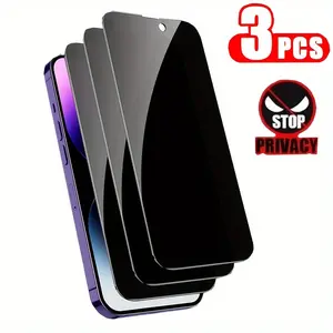 3-Pack Privacy Tempered Glass Screen Protector, Compatible with iPhoneiPhone 17 Pro Max/17 Pro/17E/16 Pro Max/16 Pro/16/15 Pro Max/15 Pro/14 Pro/14 ，13/13 Pro/12/11/XS MAX/XR Series, 9h+ Hardness, Ultra HD, Anti-Shatter, Full Coverage