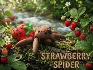 Flexi Strawberry Spider 3D Print